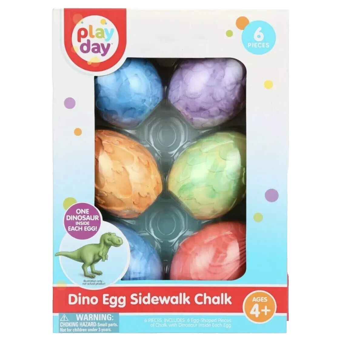 Dino Eggs Sidewalk 3D Chalk Set with One Dinosaur Inside Each Egg