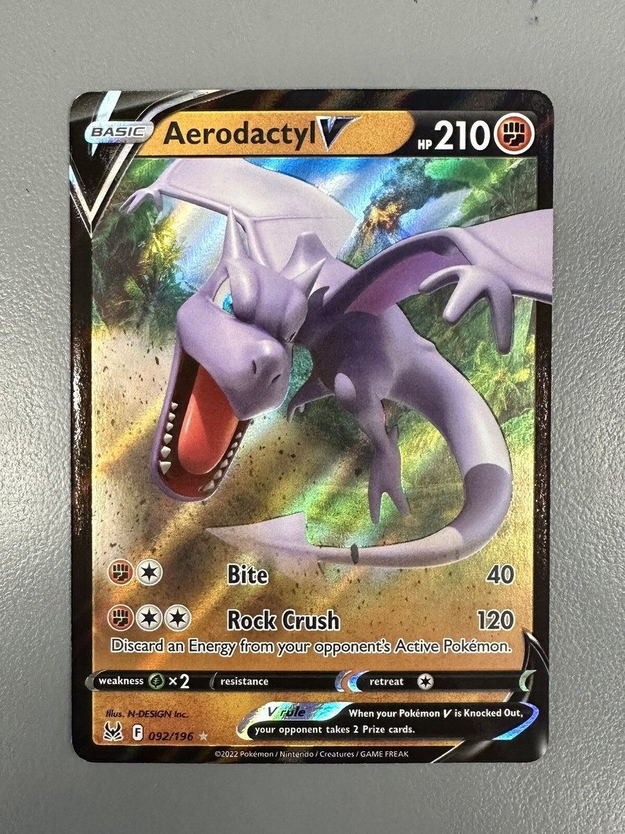 aerodactyl v pokemon card value Aerodactyl V Full Art Lost Origin 092/196, NM Pokemon Card