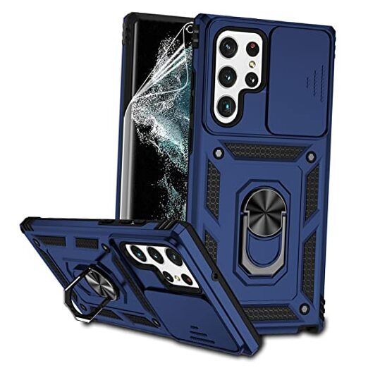 for Samsung Galaxy S22 Ultra Navy Blue with camera cover Military-Grade 2nd gen