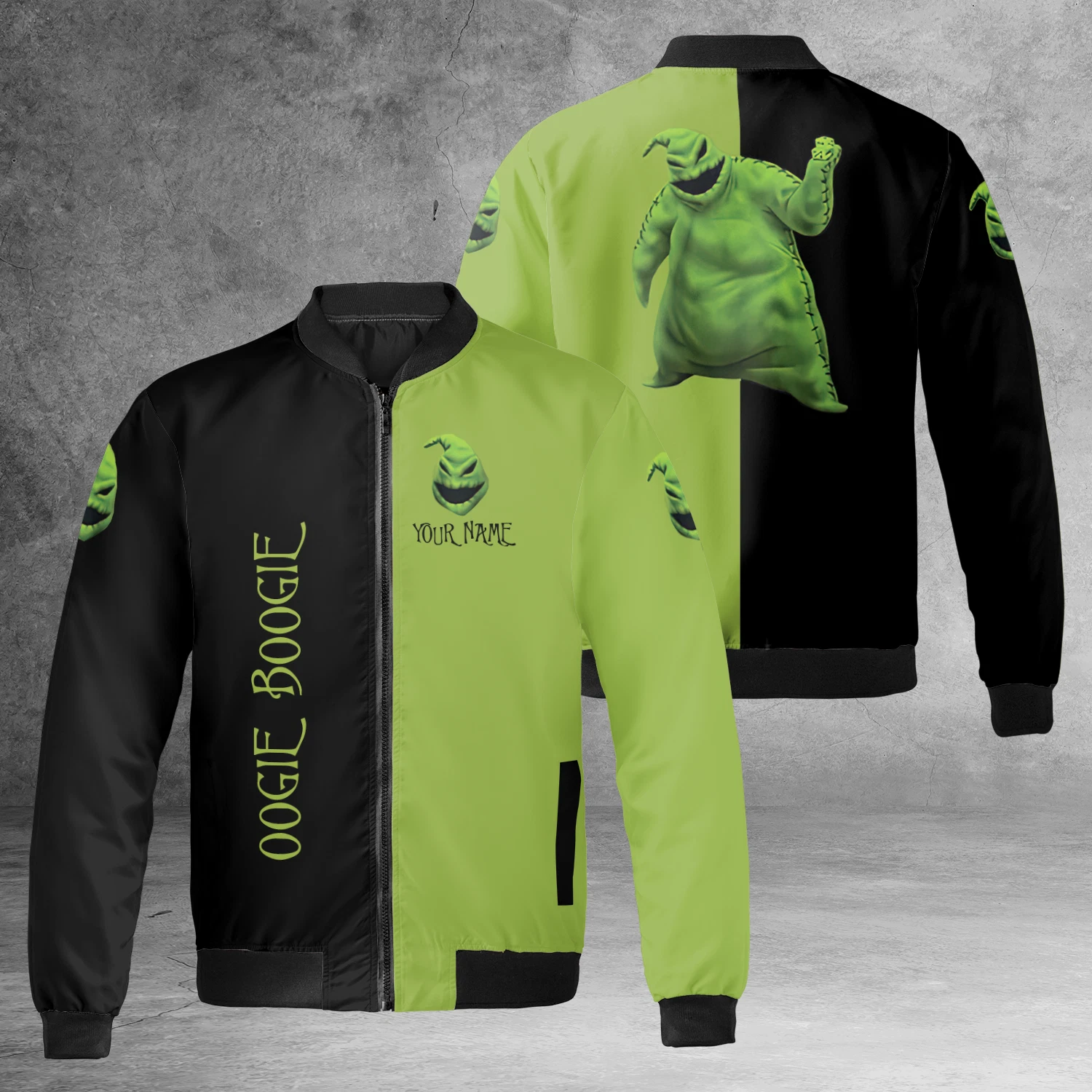 Personalized The Nightmare Before Christmas Oogie Boogie Black & Green Jacket