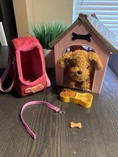 Our Generation Plush Poodle, Pet House Puppy Accessories For 18" Dolls-Toys