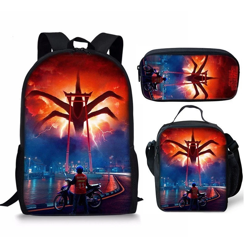 Stranger Things 5 Backpack Set, School Bag for Kids