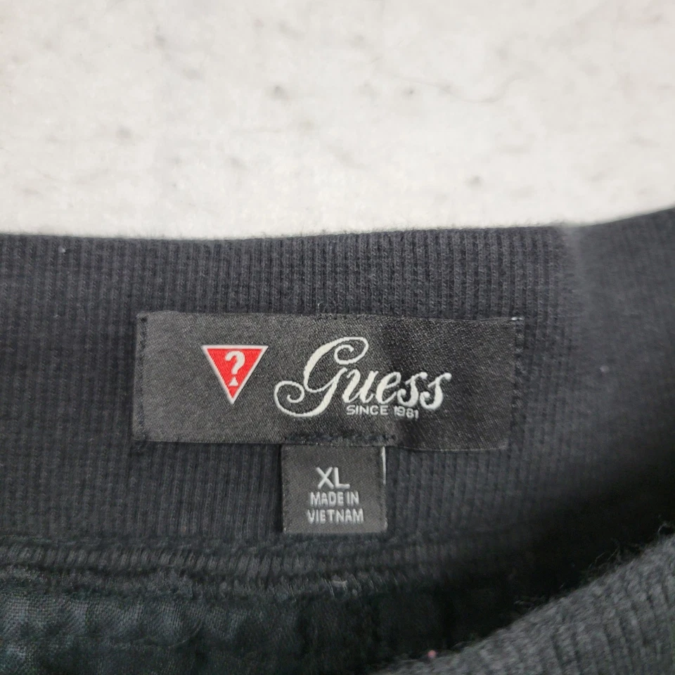 Pantalones Cortos Guess Mujer Extra Grandes Negro Lino Elastizados Cordón Bolsillos Playa Foto 2 de 4