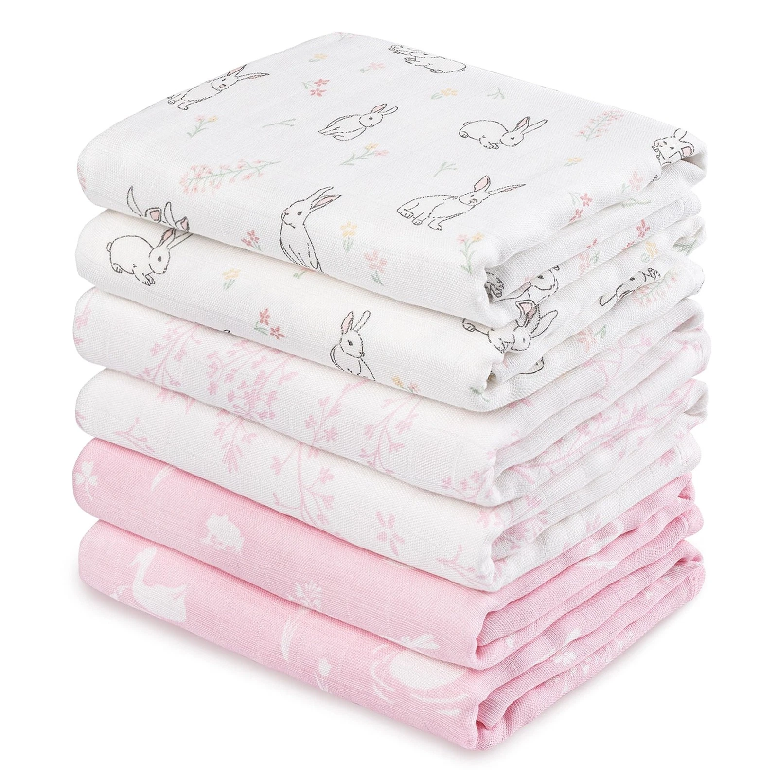 Receiving Blanket Boy Cotton Muslin Swaddle Blankets Girl Newborn Squares Bre...