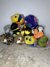 Puffkins by Swibco Plush Stuffed Cute Animal Lot of 10 Vintage With Tags