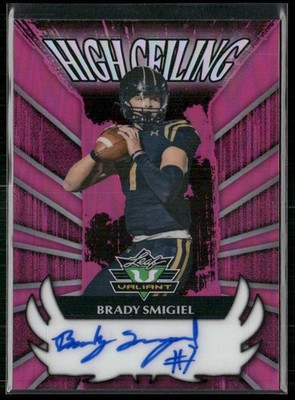 Brady Smigiel 2024 Leaf Valiant High Ceiling Pink Auto 4/7 #VNC-BS1