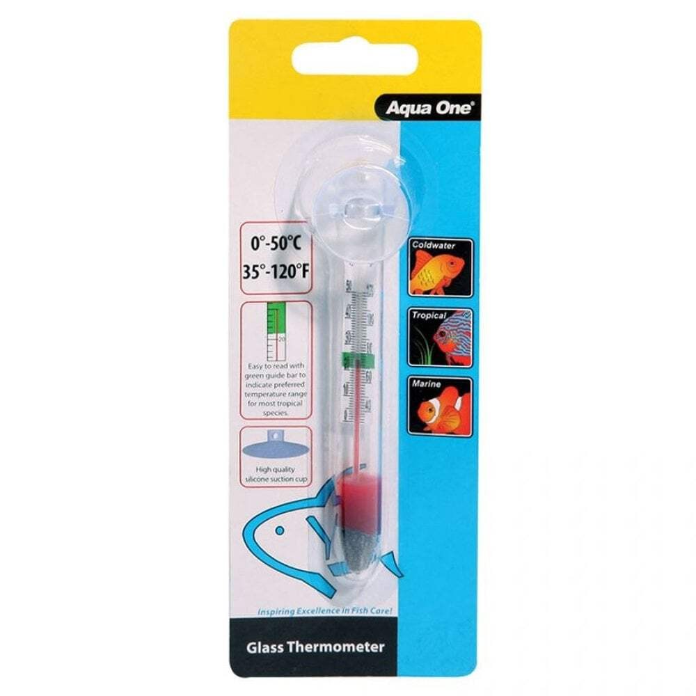 Aqua One Glass Aquarium Fish Tank Thermometer