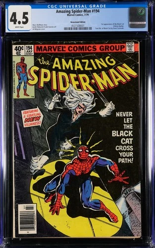 AMAZING SPIDER -MAN # 194  CGC 4.5  1st Black Cat Appearance