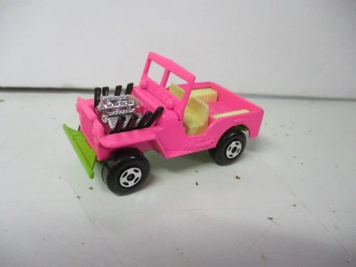 Matchbox Lesney Superfast SF2 Jeep Hot Rod- pink with green base, loose