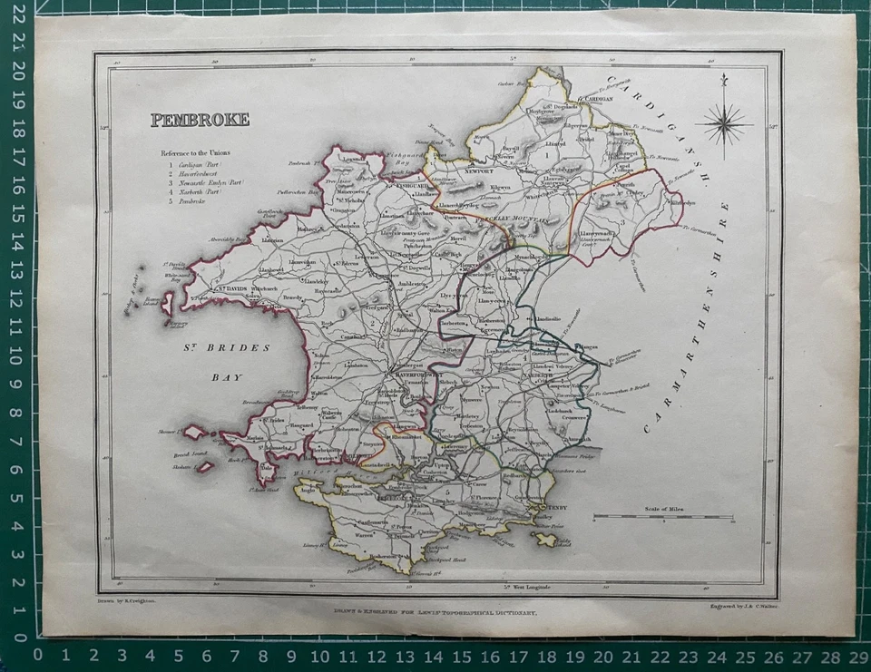 1833 Antique Map: Pembrokeshire, Wales by Creighton - Image 2 of 2