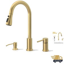 Durable 304 Stainless Steel Brass Gold Faucet - Pull Down Sprayer  Side Handle