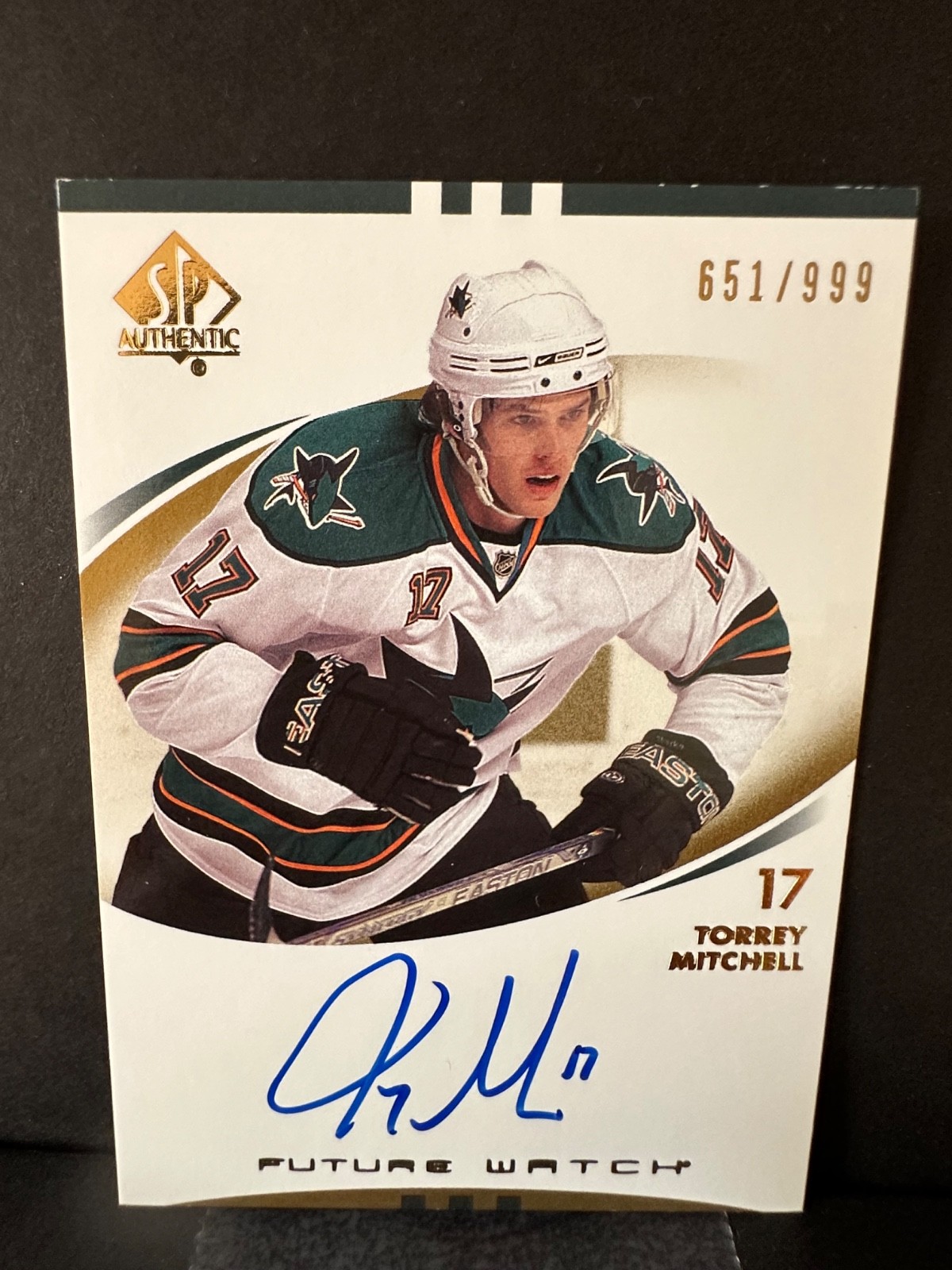 2007 UD SP Authentic hockey card 240 Future Watch, Torrey Mitchell auto 651/999