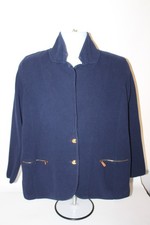 Lauren Ralph Lauren Blazer Women s 1X 2 Button Gold Knit Coat Cotton Preppy