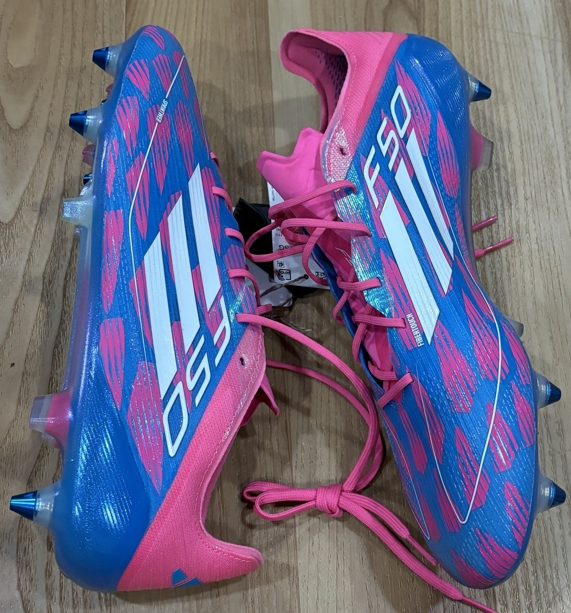 Adidas F50 Elite SG Blue White Pink Blue Soccer Cleats