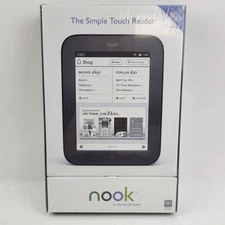 Barnes & Noble Nook Simple Touch 2GB, Wi-Fi, 6in eBook Reader Black Sealed NOS 