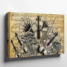 Richly textured backdrop reminiscent of vintage sheet music Wall Art Home Decor