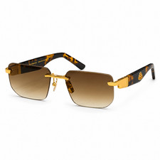 MAYBACH THE VISIONIST I Havana Gold Brown Gradient Luxury Rimless Sunglasses New