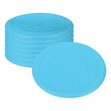 8Pcs 7 Inch Flying Disc Soft Silicone Sports Playing Disk, Blue