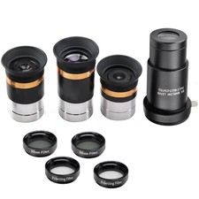 62 Aspheric Eyepiece Set, 1.25" 23mm/10mm/4mm with 5X Barlow 4 Filters ...