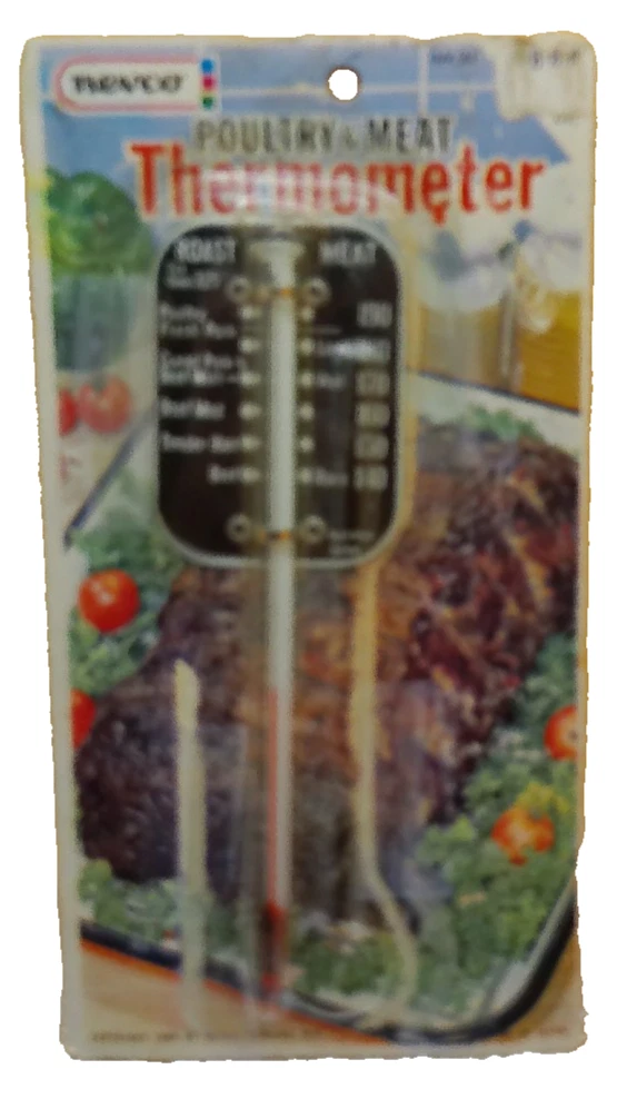 Nevco poultry meat thermometer NOS sealed 1968 dated on card made in Japan