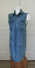 VTG. 1990 Polo Ralph Lauren Pearl Snap Front Western Yoke Denim Dress sz 6