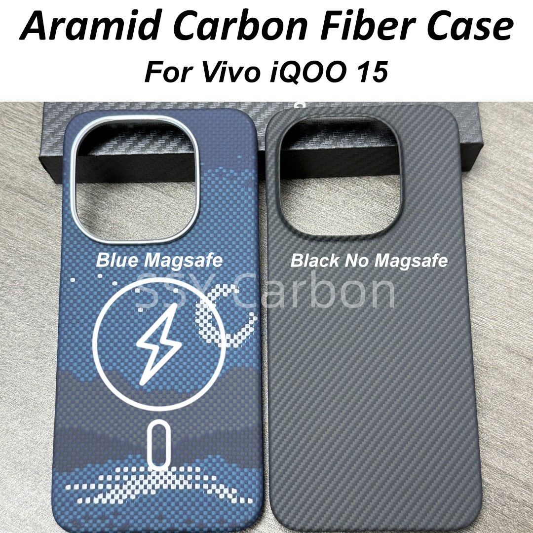 Real Carbon Fiber Case for Vivo iQOO 15 Aramid MagSafe Magnetic