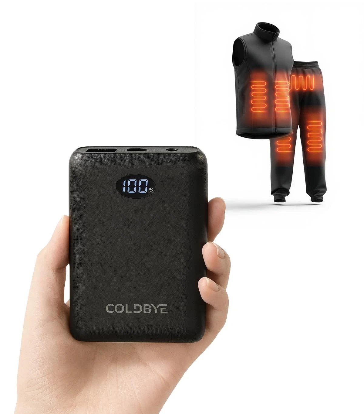 10000mAh Rechargeable Battery Pack for Heated Vests & Jackets - 7.4V 3A DC, 5V U - product detail image 2