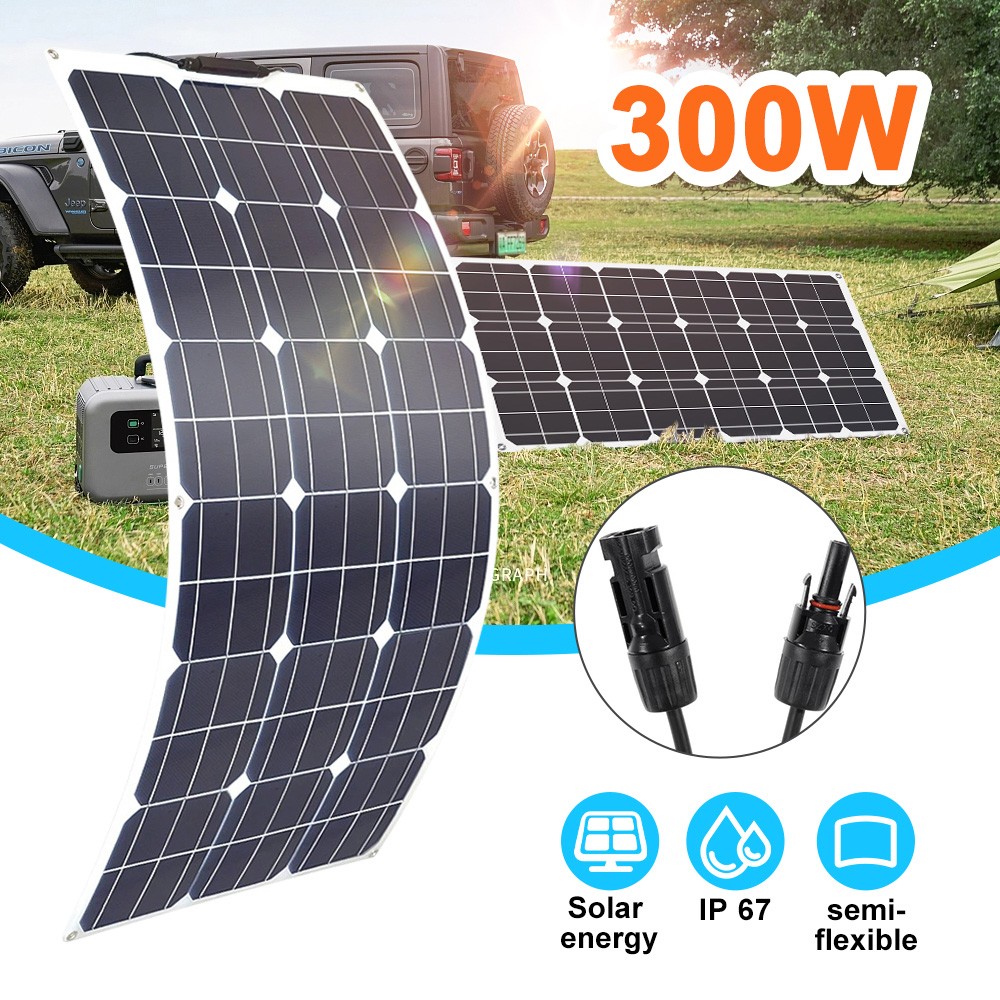 300W Watt Flexible Solar Panel 18V Mono Home RV Rooftop Camp
