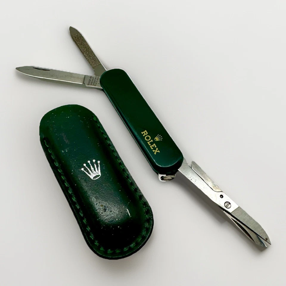 Juego de regalo Rolex vintage - cuchillo, porta pasaporte y llavero - trío promocional suizo Foto 3 de 4