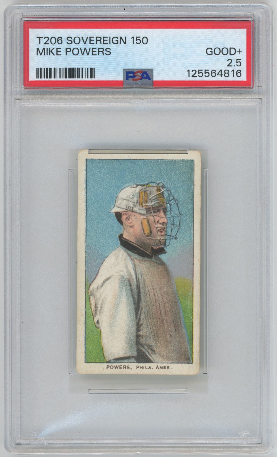 1909 T206 398 Powers (Sovereign 150 back) PSA 2.5 717490 view 1
