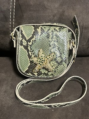 Couture Donald J Pliner Made In Mountains Of Italy Python Embossed Crossbody Bag