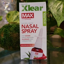 Xlear Max Natural Saline Nasal Congestion Sinus Pressure Cold Spray 1.5 fl oz