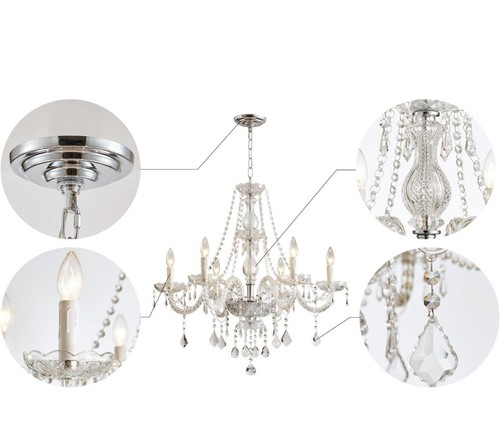 Saint Mossi 6 Light Chandelier Modern K9 Crystal Chandelier Lighting, Clear C... - Picture 3 of 6