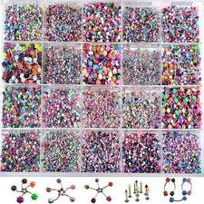 Lot 110 PCS Body Piercing Eyebrow Navel Belly...