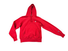 Vintage Champion Reverse Weave Hoodie Mens Size Small Red Blank Embroidered Logo