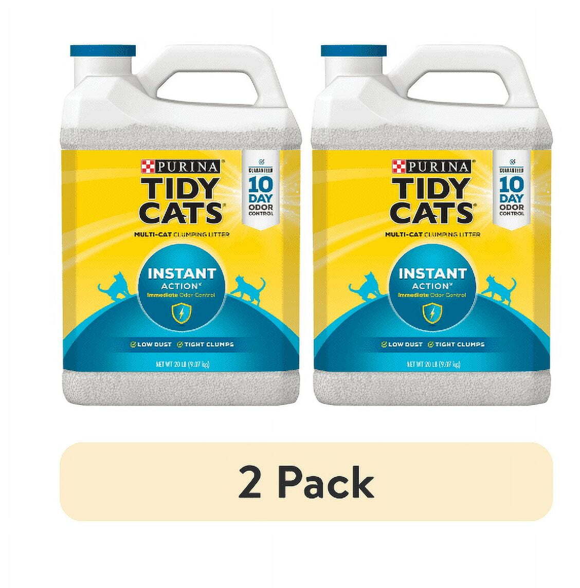 (2 pack) Action Clumping Cat Litter,Low Dust, Odor Control, 20 lb. Jug