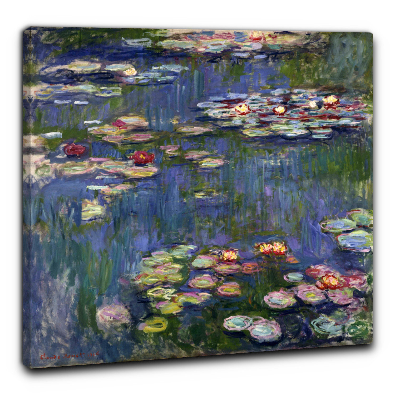 Le Ninfee 3 di Claude Monet Quadro 60 x 60 cm stampa con telaio (BC)