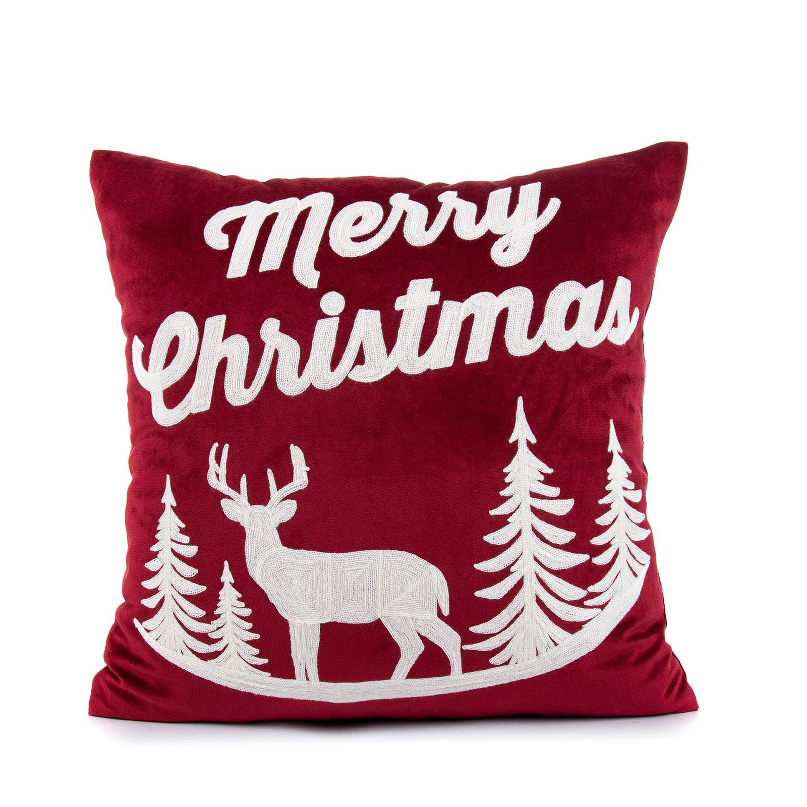 Christmas Cushion Cover Washable Embroidered Antideformed Pillowcase