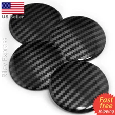 (4 Pack) Resin Carbon Fiber Stripe Wheel Center Cap Sticker Emblem Decal Dome
