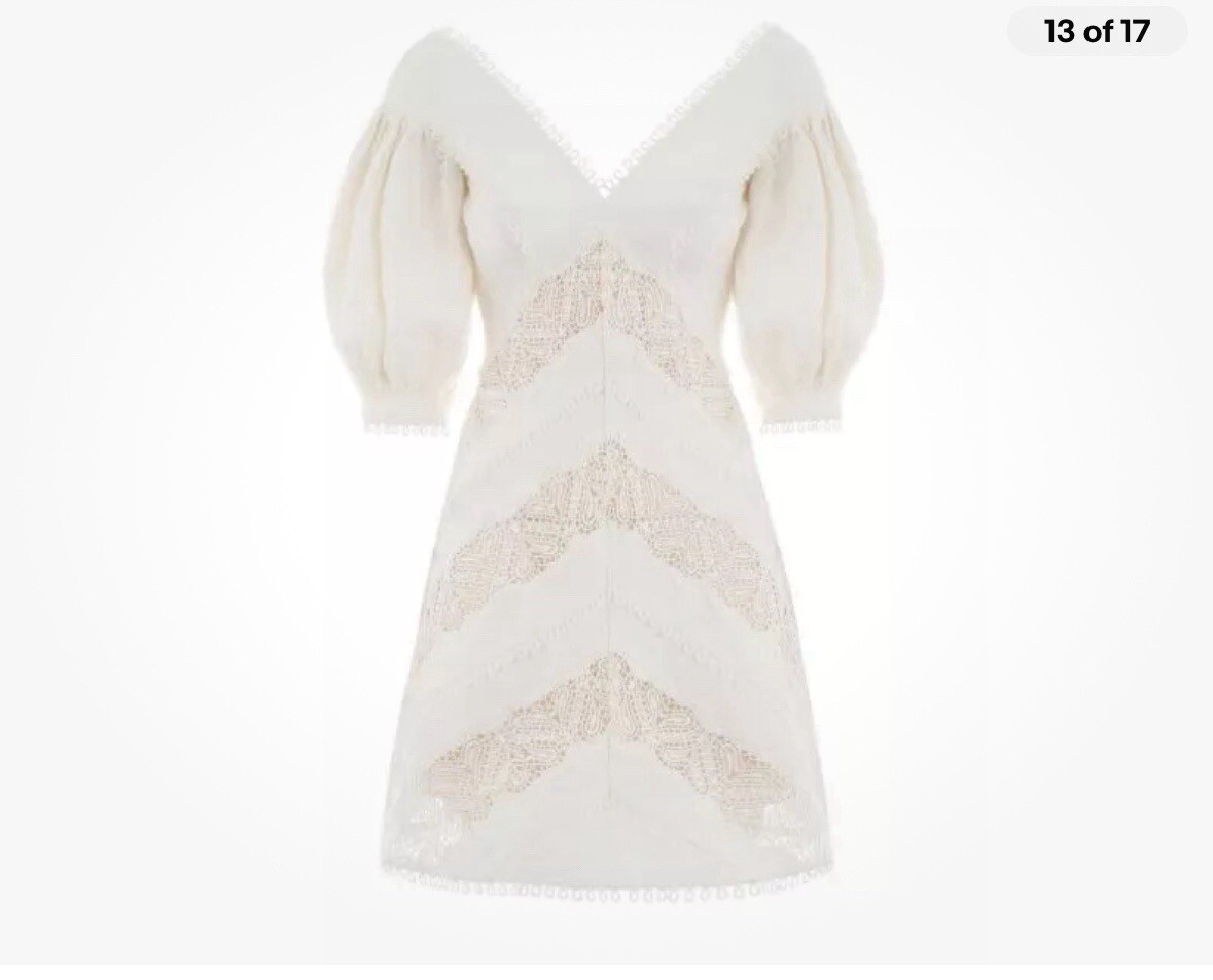 zimmermann chevron lace dress Zimmermann - Painted Heart Chevron Dress - Blossom