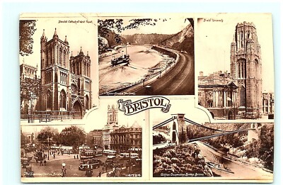 S04-3693, MULTIPLE VIEWS, BRISTOL, VINATAGE REAL PHOTO POSTCARD
