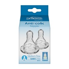 Dr. Brown  s Natural Flow Narrow Baby Bottle Silicone Nipple