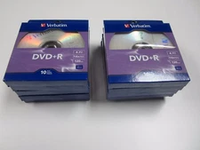 LOT Of  100 x New Verbatim DVD+R DVD (10 x 10-Pack) 4.7GB 16x Speed - W/Sleeves