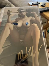 M House Ms. Popeye Sailor Topless Signed Bikini METAL Virgin Ltd 10 Art Danejo