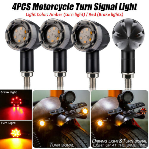 4x Motorcycle LED Brake Running Turn Signal Tail Light For Harley Honda Yamaha - Photo 1 sur 10