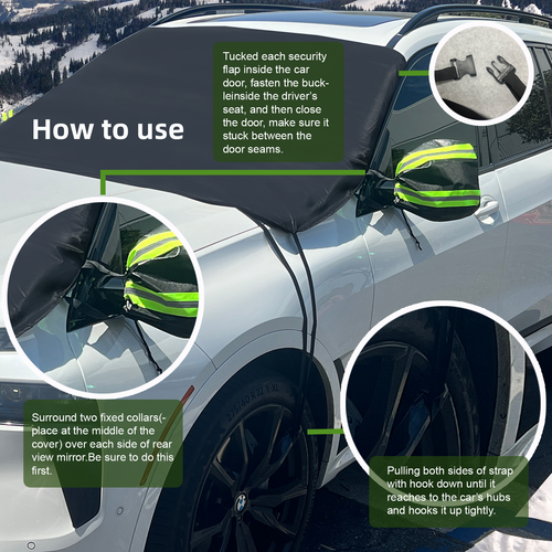Car Windshield Snow Cover Sun Shade Winter Dust Rain Ice Frost Guard Protector - Picture 4 of 7