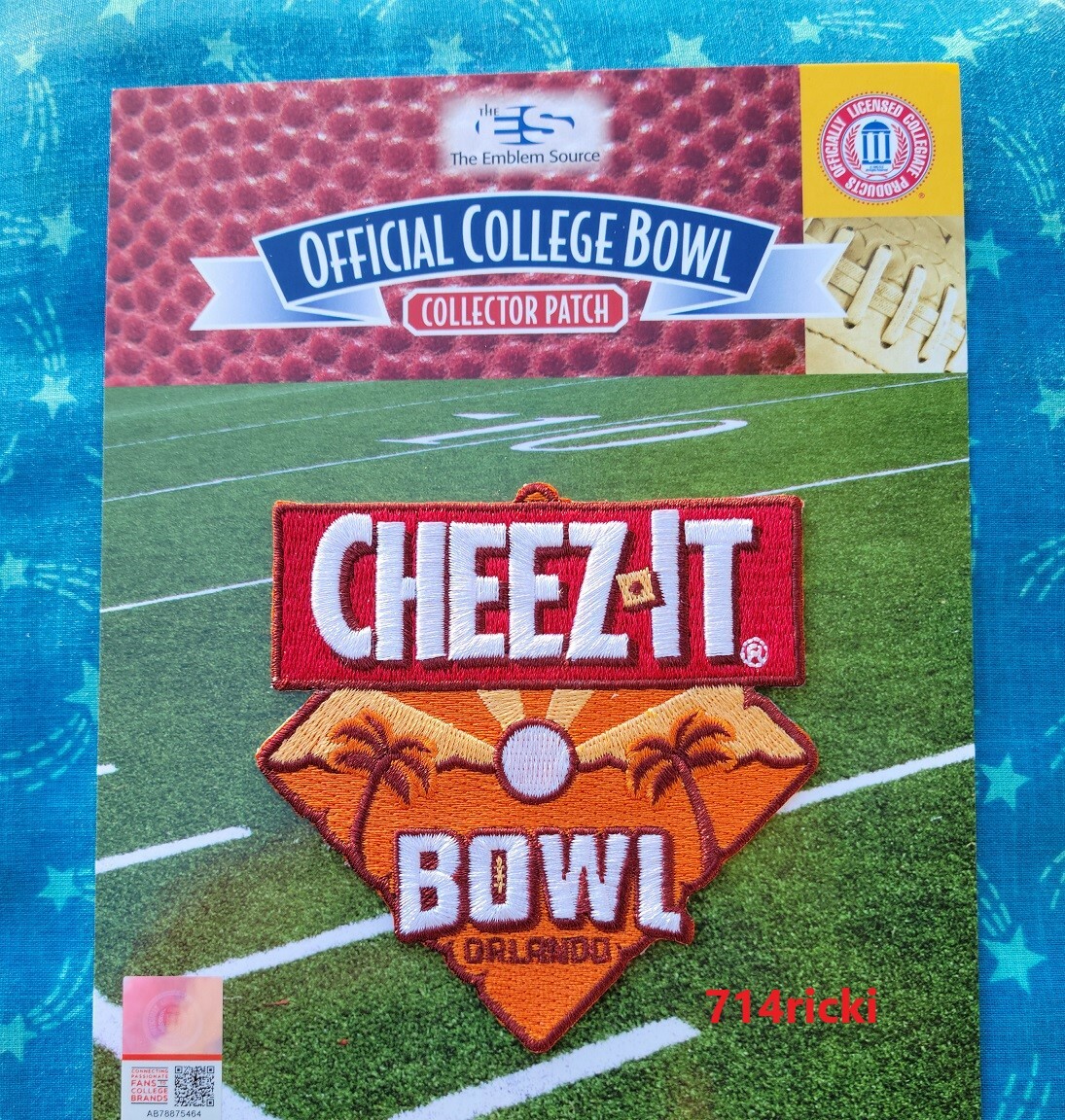 2022 Cheez-It Bowl in Orlando Patch Florida State Seminoles vs Oklahoma  Sooners