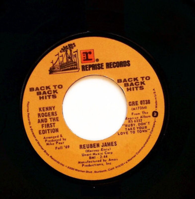 KENNY ROGERS RUBY, DON'T TAKE YOUR LOVE TO TOWN/REUBEN JAMES  VINYL 45 76-79