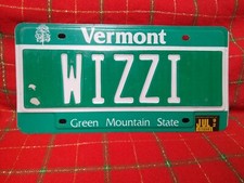 License Plate Vanity Vermont VT Vintage Wizzi Or Wizard