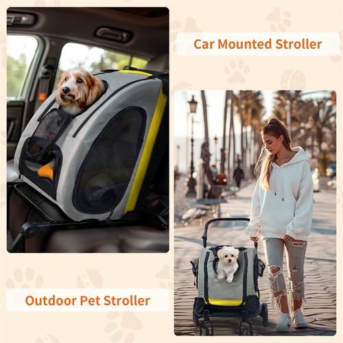 2 in 1 Dog Stroller Car Seat Travel Carrier Convertible Portable Pet Booster NEW - Bild 6 von 12